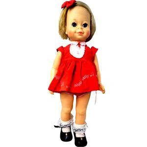 17" VNTG 1964 Mattel Blonde Singin Chatty Cathy Doll w/Original Dress No Voice